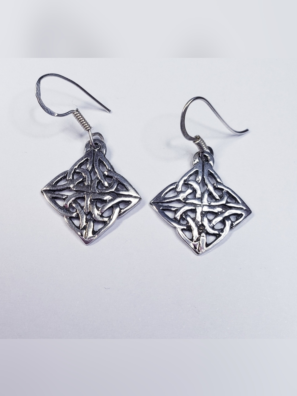 Celtic Knot Sterling Silver Drop Earrings